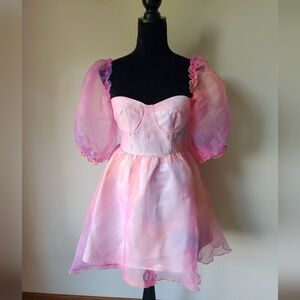 Cider Heart On Fire Tulle Mini Dress Women's Size S.